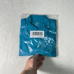 John Blair 1910 Polo Shirt Men L Tall Blue Teal New Short Sleeve Pockets NEW